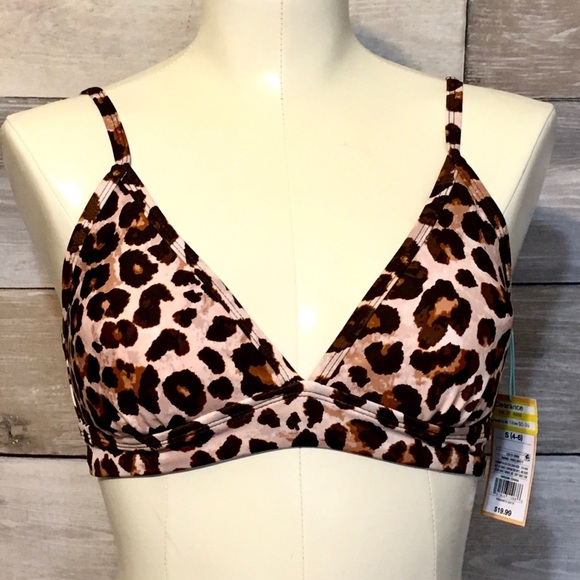 KONA SOL leopard adjustable strap bikini top S - Picture 1 of 10